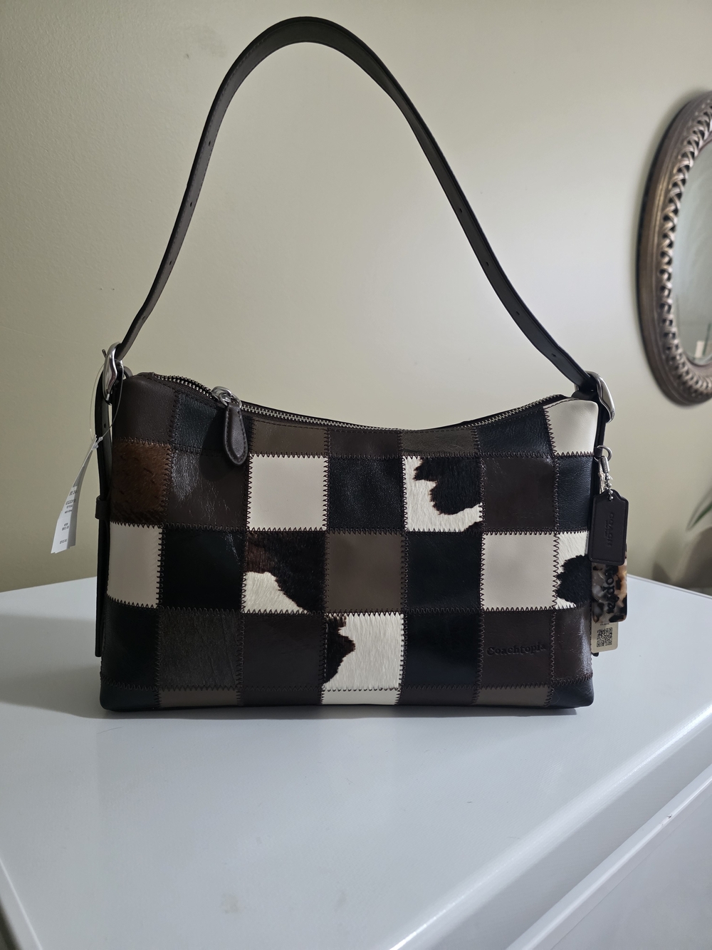NWT Coachtopia Alter Ego Bag Maple Multi Cow Print